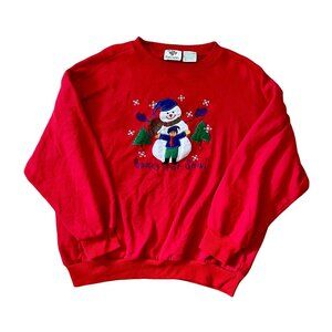 Vintage 90s Nutcracker Ugly Sweater Christmas Sweatshirt Snowman Large